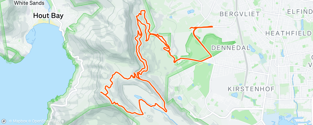 Map of the activity, Noordhoek peak with BMT