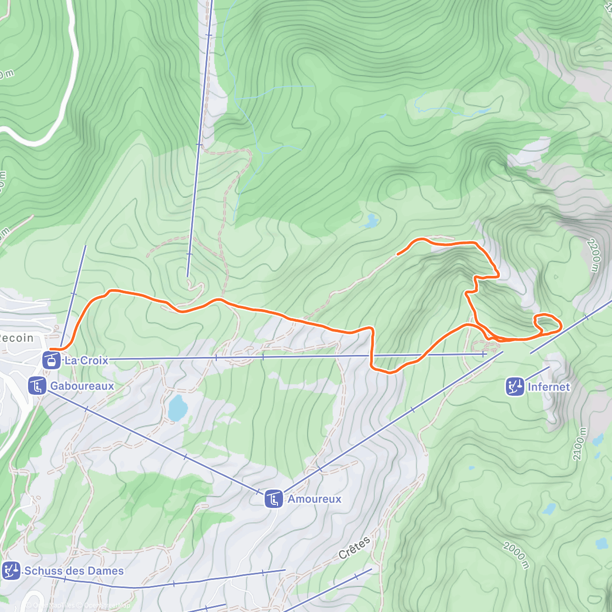 Map of the activity, Couloir dela Cheminée/ Goulotte vial direct