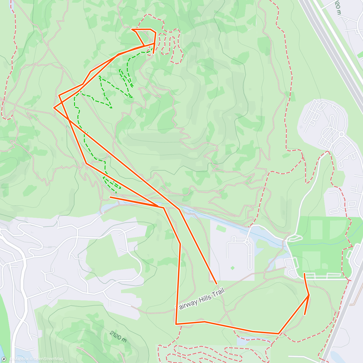 Map of the activity, CAROLINE took Lila for a walk with her Fi dog collar