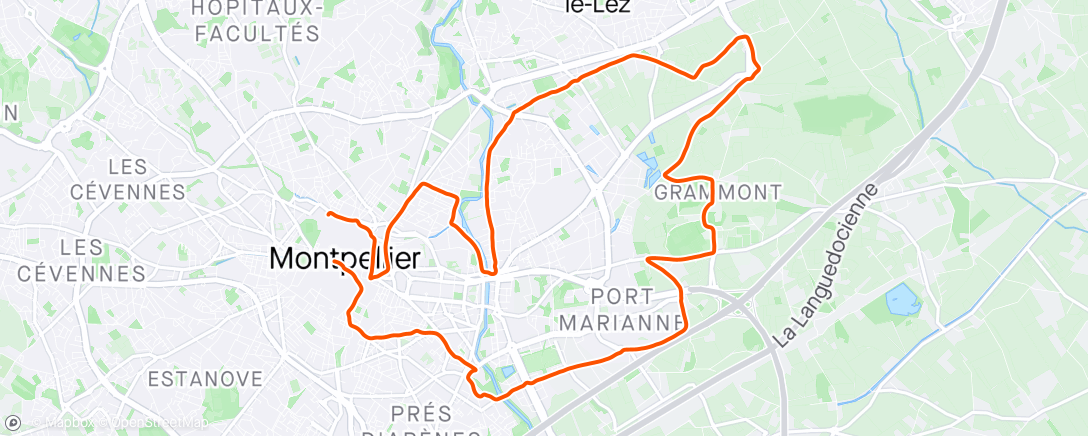 Map of the activity, Semi marathon de Montpellier 🏝️
