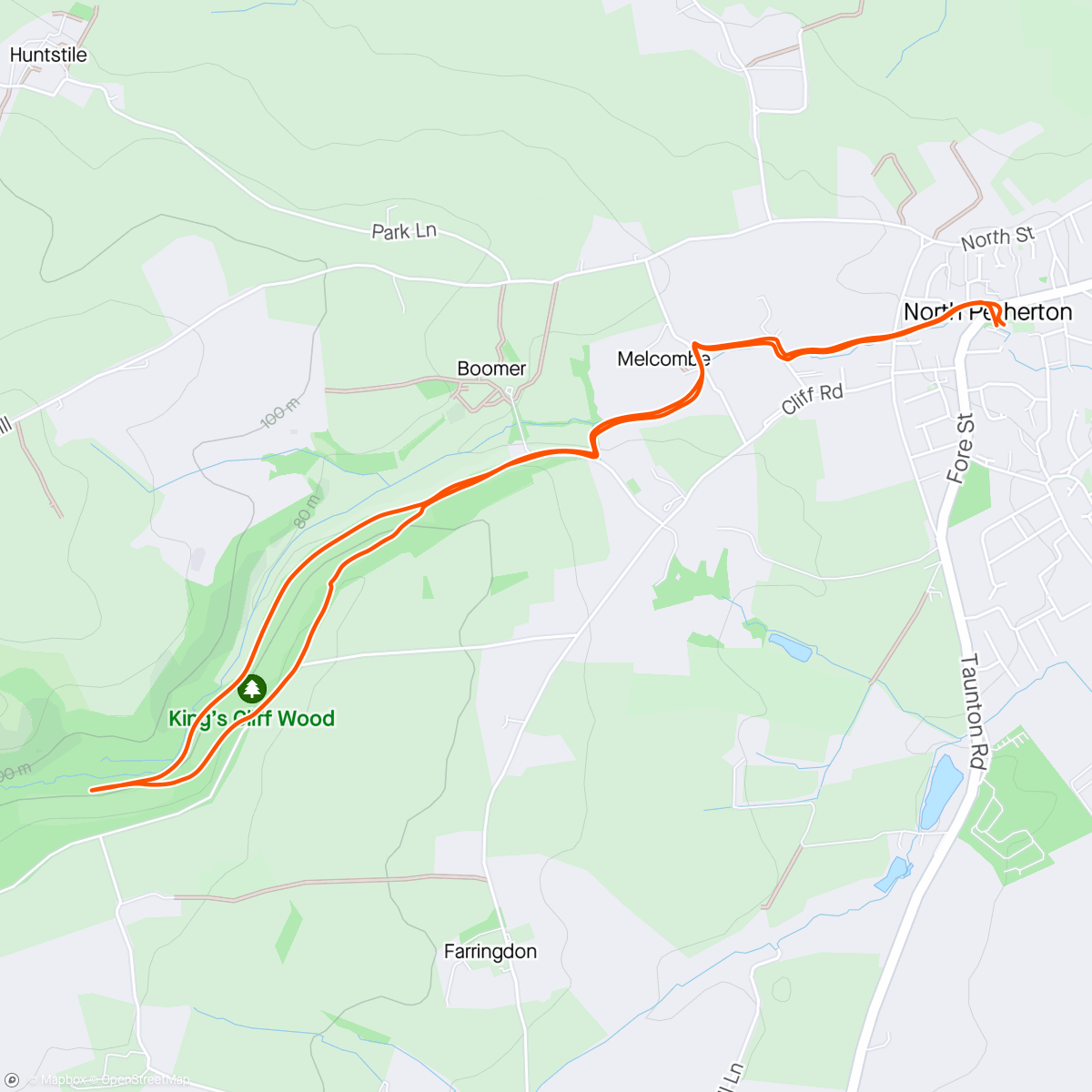 Map of the activity, BADRAT Weds Trail Run