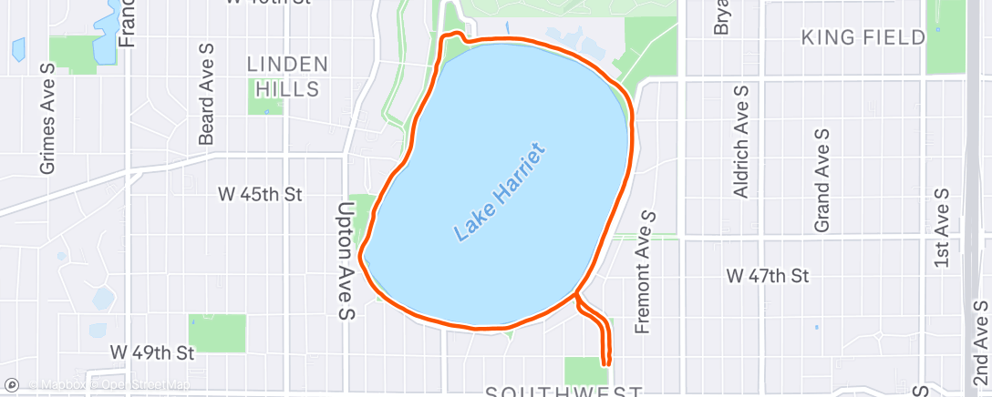 Map of the activity, Afternoon Run