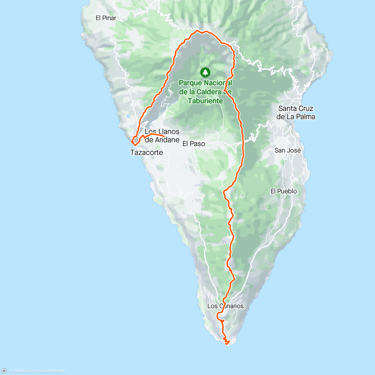 アクティビティ「Transvulcania - tough day! But made it to finish line!」の地図