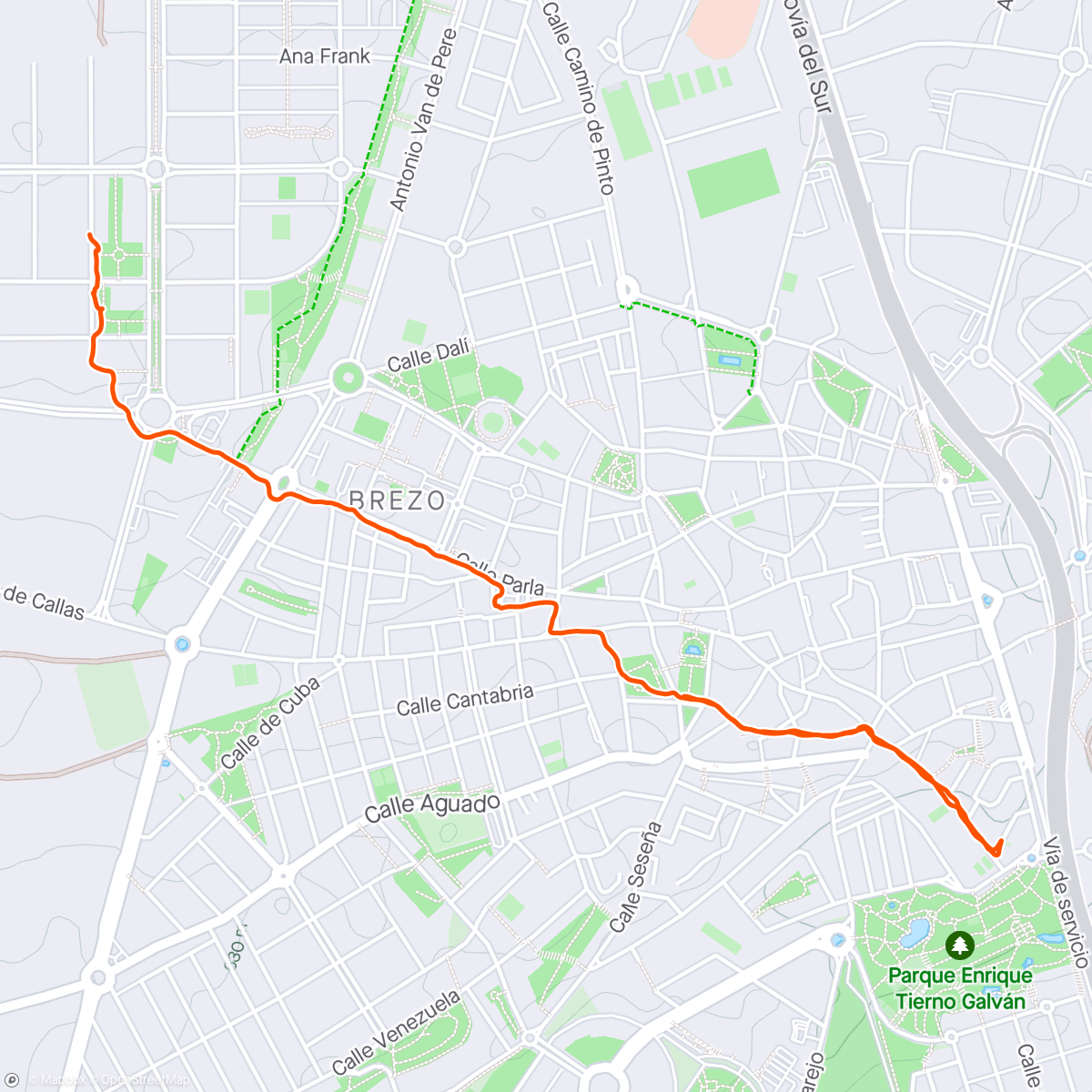 Map of the activity, Al patitas de paseo
