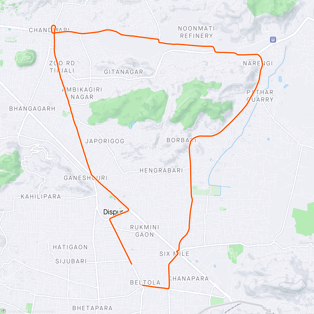 Map of the activity, New Saddle Ride