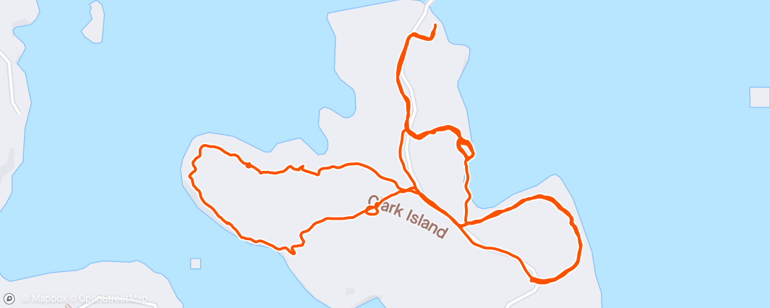Map of the activity, Clark island ride