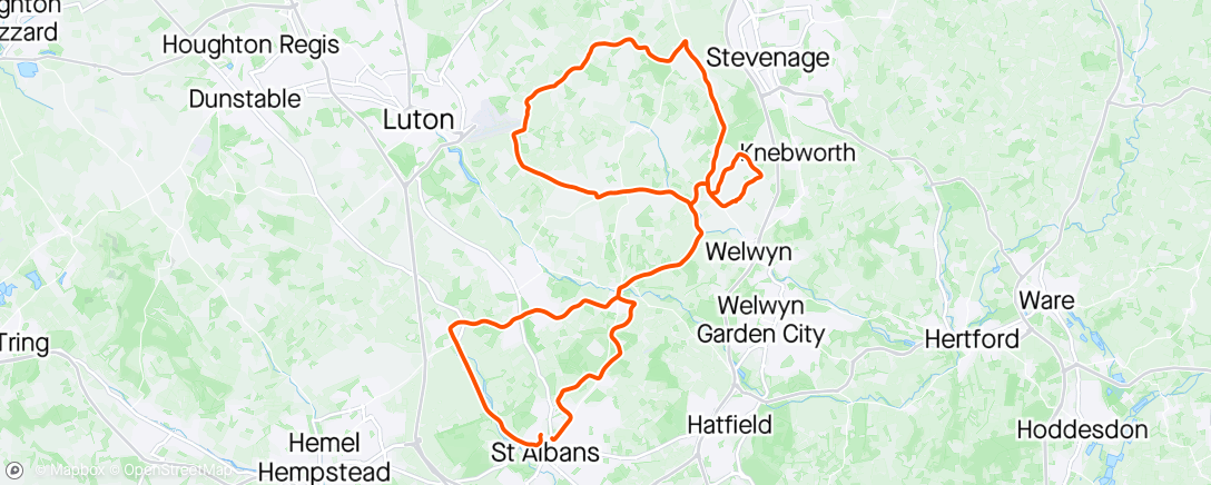 Map of the activity, Luton Airport Loop