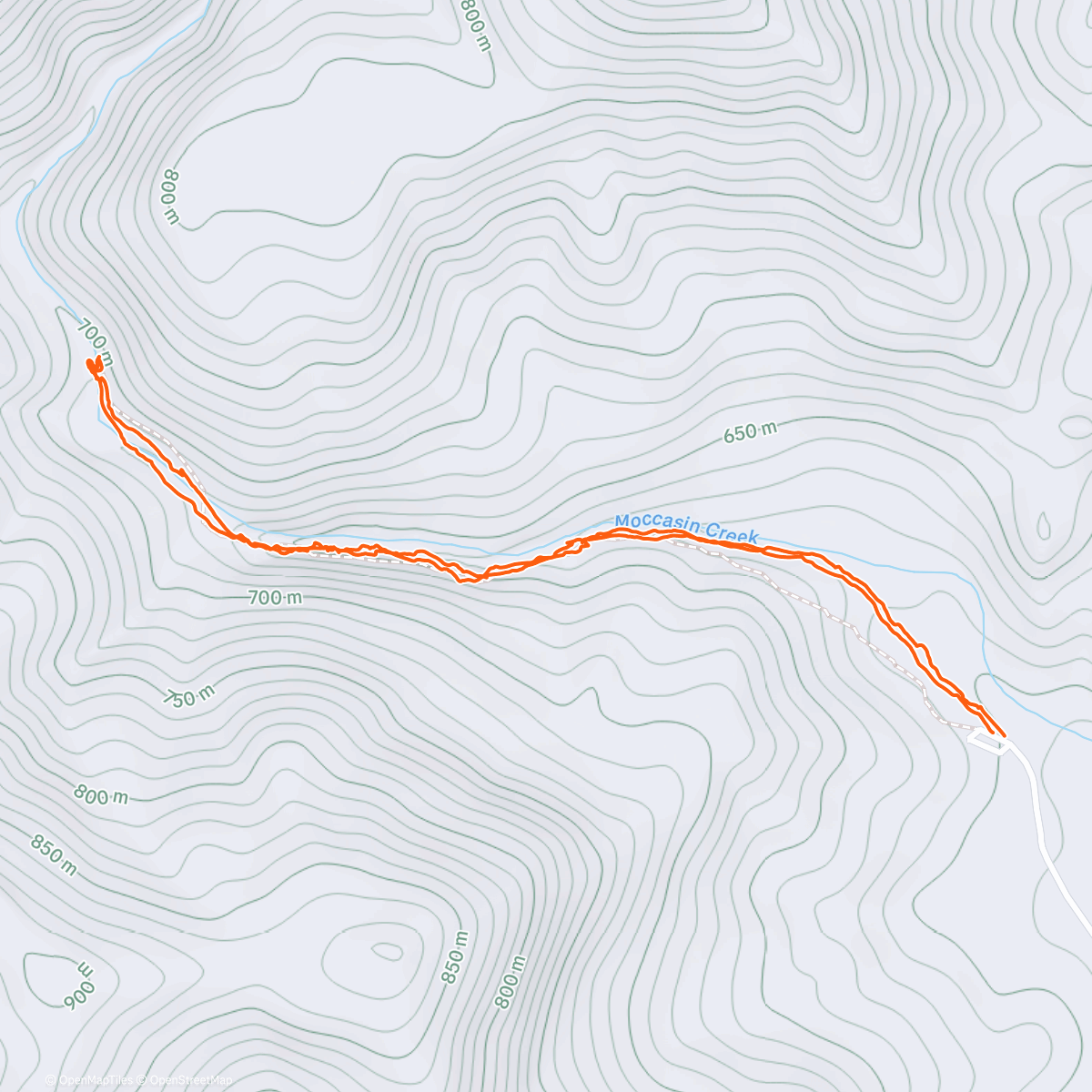 Map of the activity, Hemlock Falls Hike with Amanda and the O’Sullivans at Moccosin Creek State Park