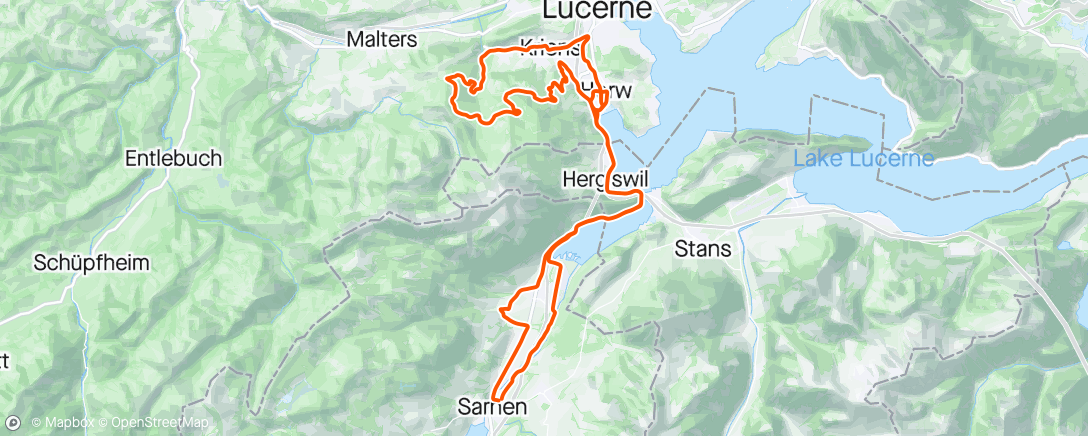 Map of the activity, Chrienseregg met em Grävel..