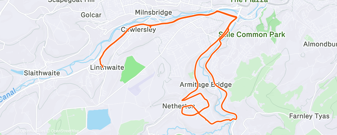 Map of the activity, Lunch Ride