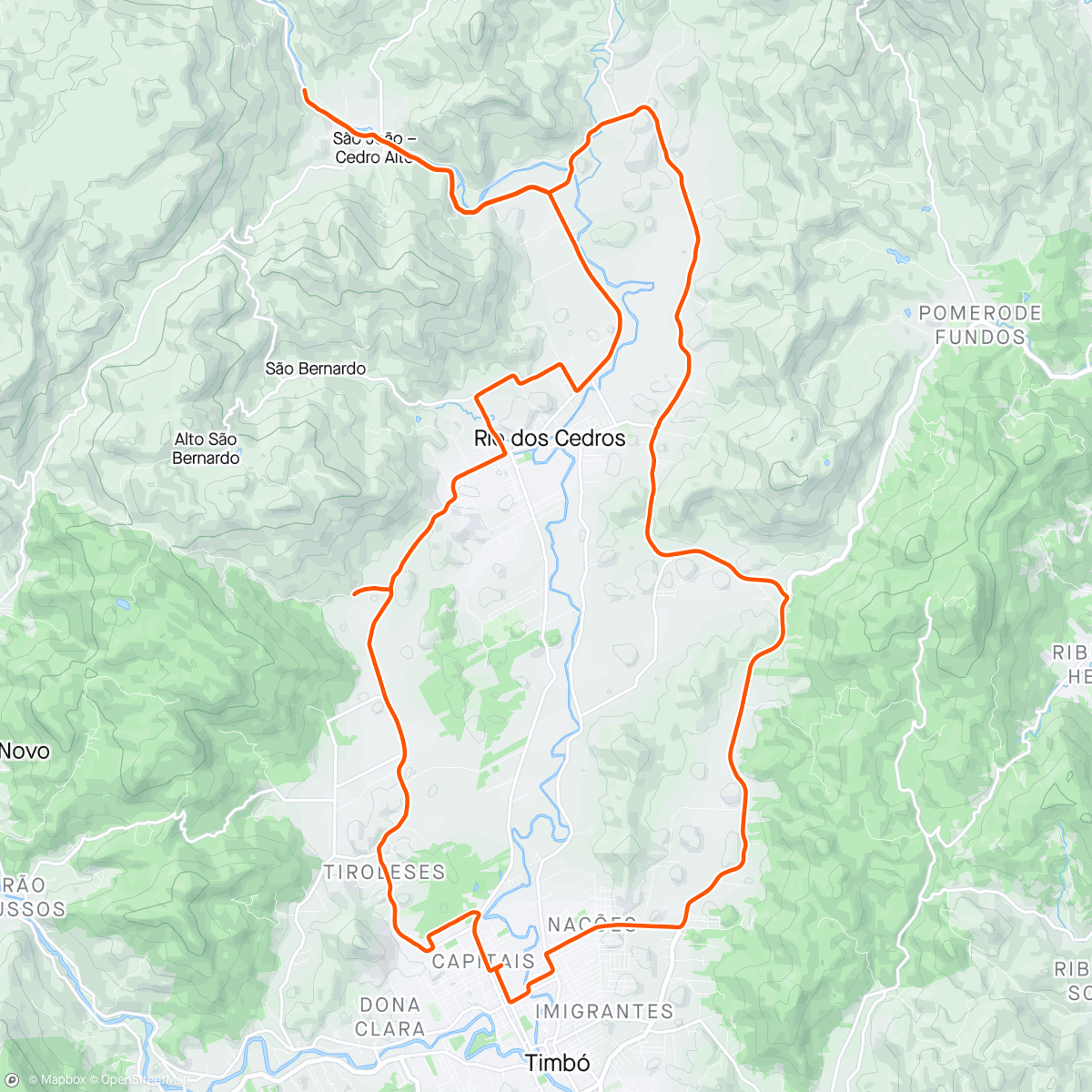 Map of the activity, Pedal com o céu de brigadeiro.