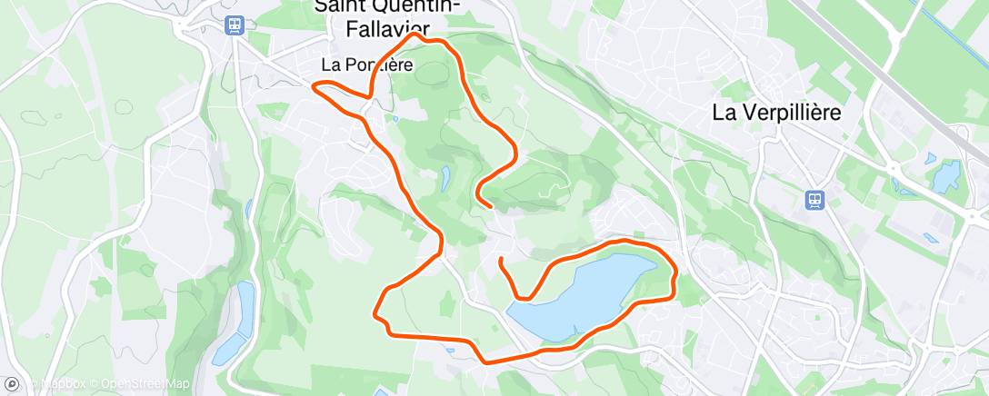 Map of the activity, Course à pied le soir