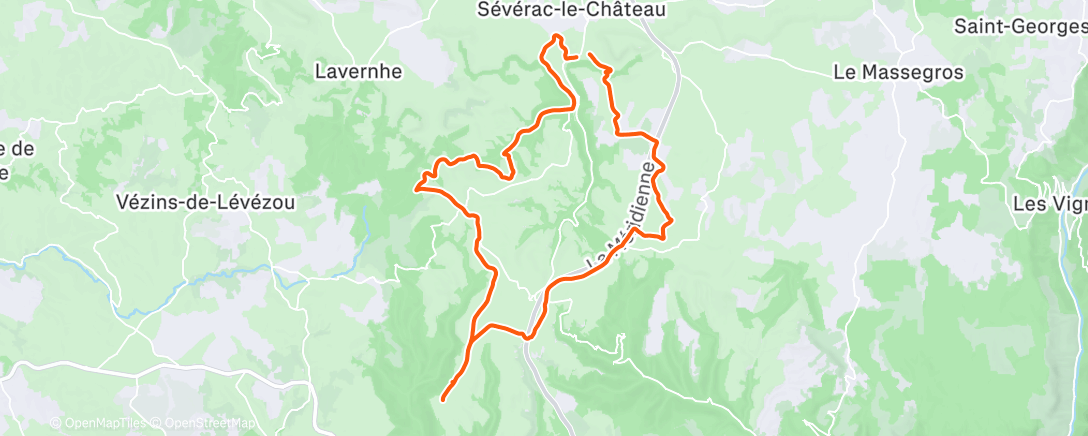 Map of the activity, Vtt club à 8 + Jeannot de Severac