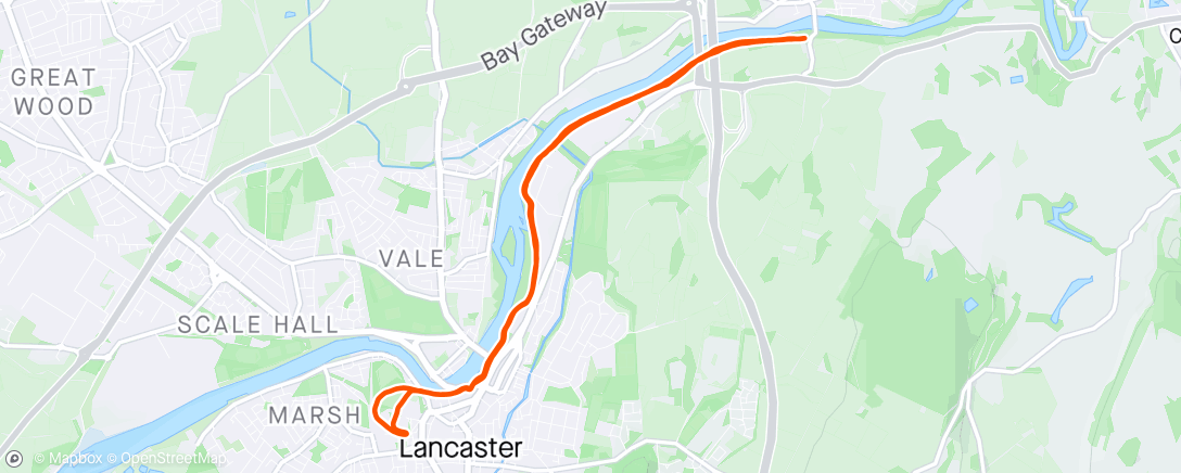 Map of the activity, Lancaster 10km - Race to the Castle
