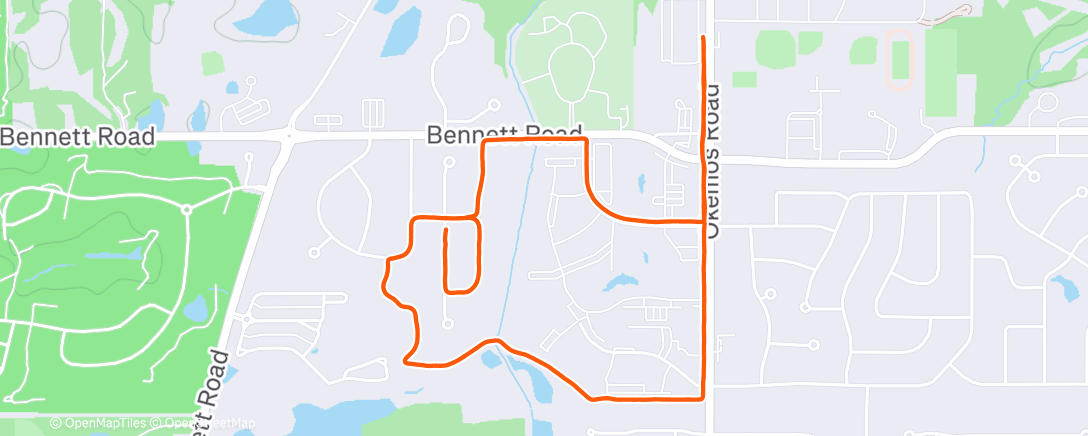 Map of the activity, Afternoon Run