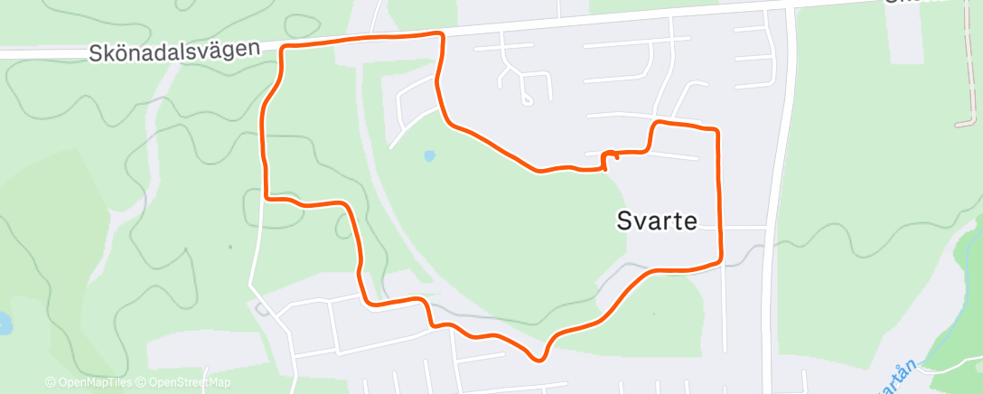 Map of the activity, Afternoon Run