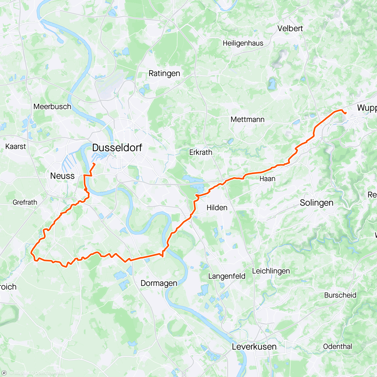 Map of the activity, GRVL Zons - Erft - Bahn