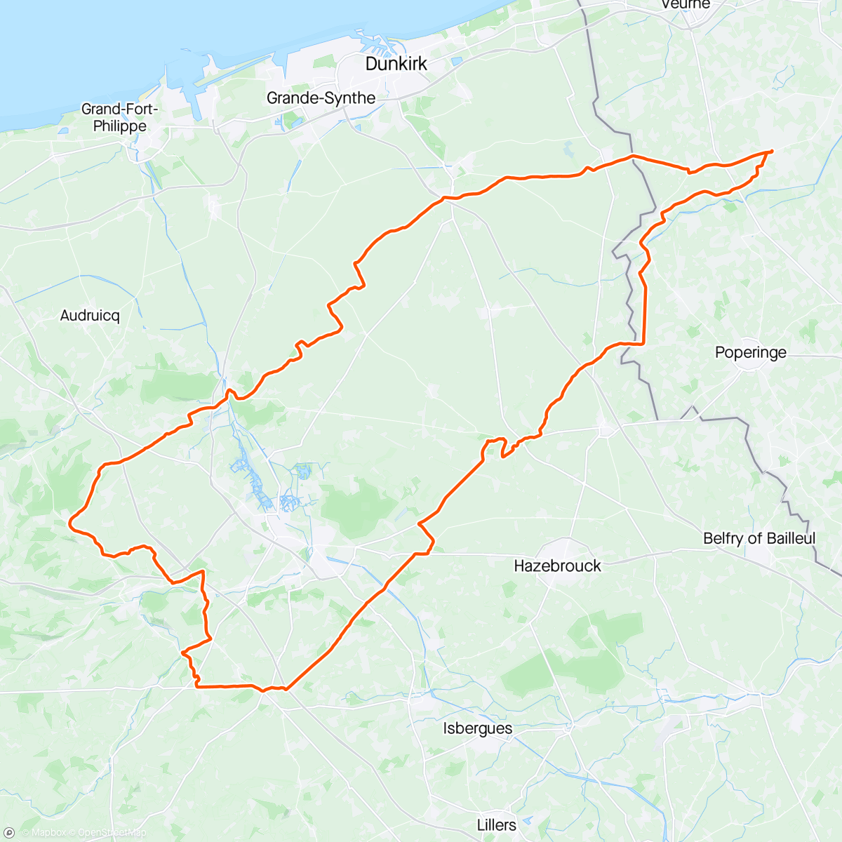 Карта физической активности (Puttersdag B Lo-Reninge - Quercamps)
