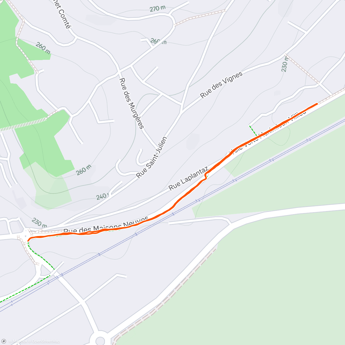 Map of the activity, Marche dans l'après-midi