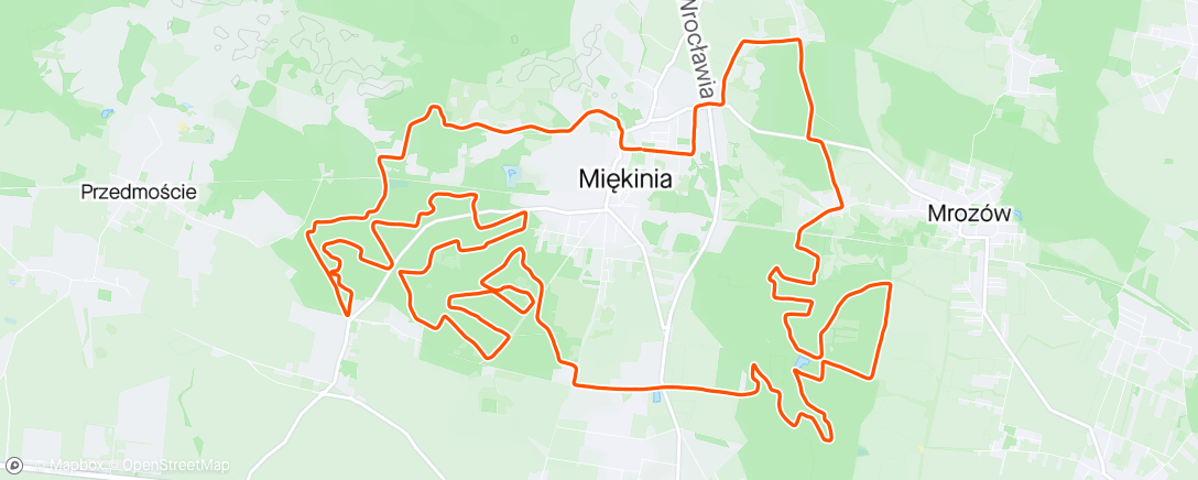 Map of the activity, Bikemaraton Miękinia