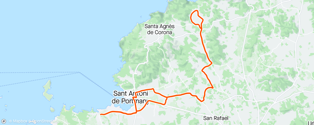Mapa da atividade, Bicicleta por la tarde