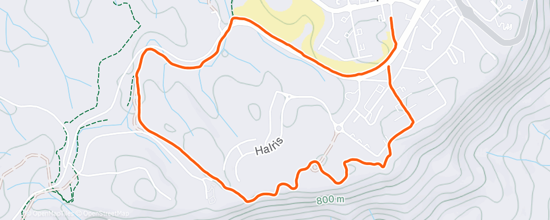 Map of the activity, Afternoon Run