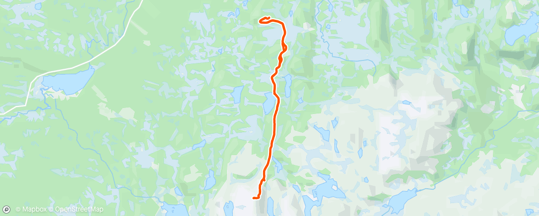Map of the activity, Til Åkrefjell og tilbake