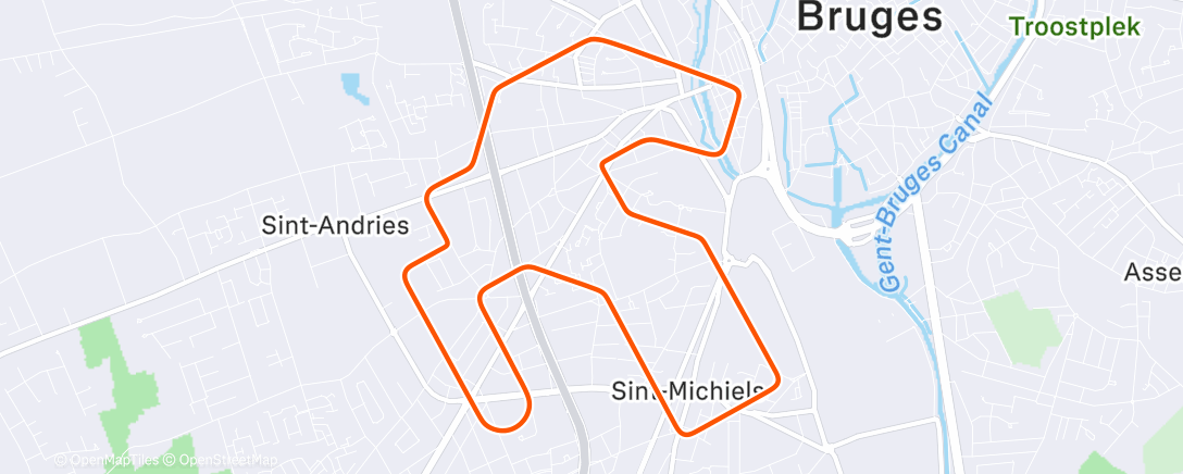 Map of the activity, MyWhoosh - Bruges