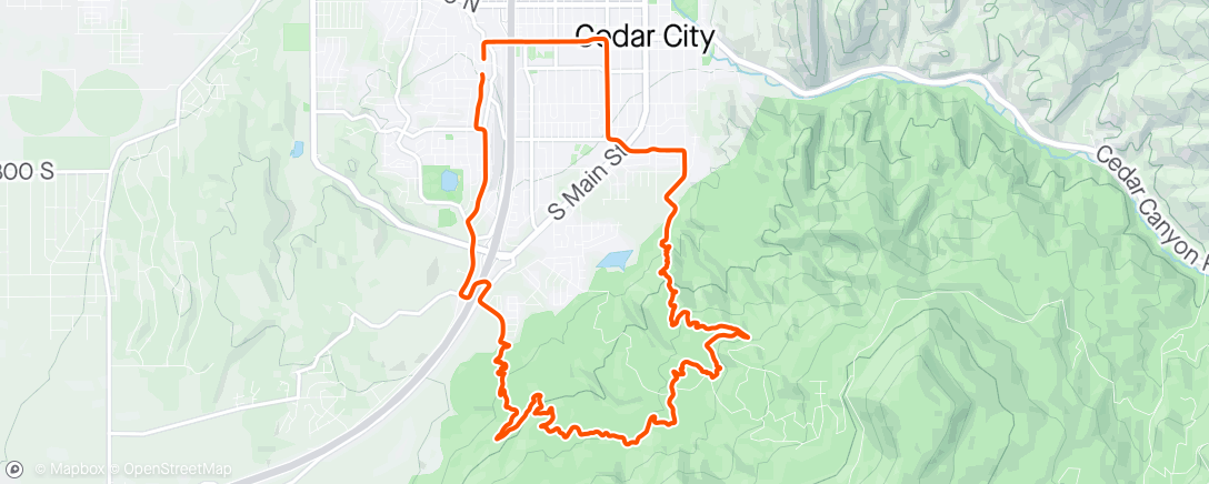Map of the activity, MTB shred with Burke