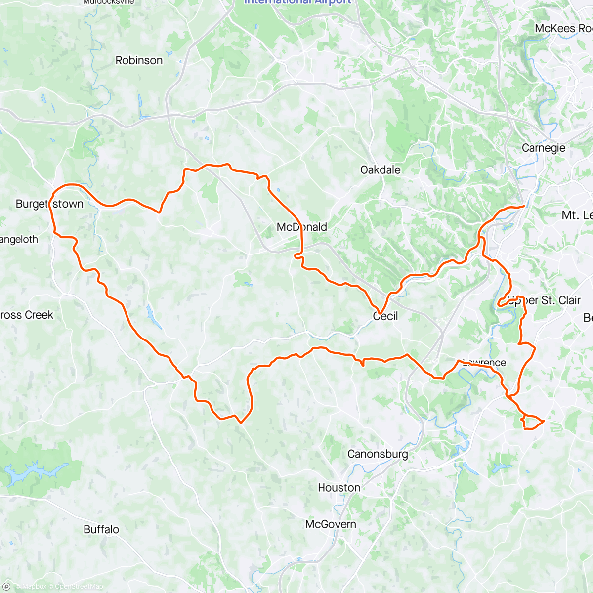 Map of the activity, “Easy” team ride. :)