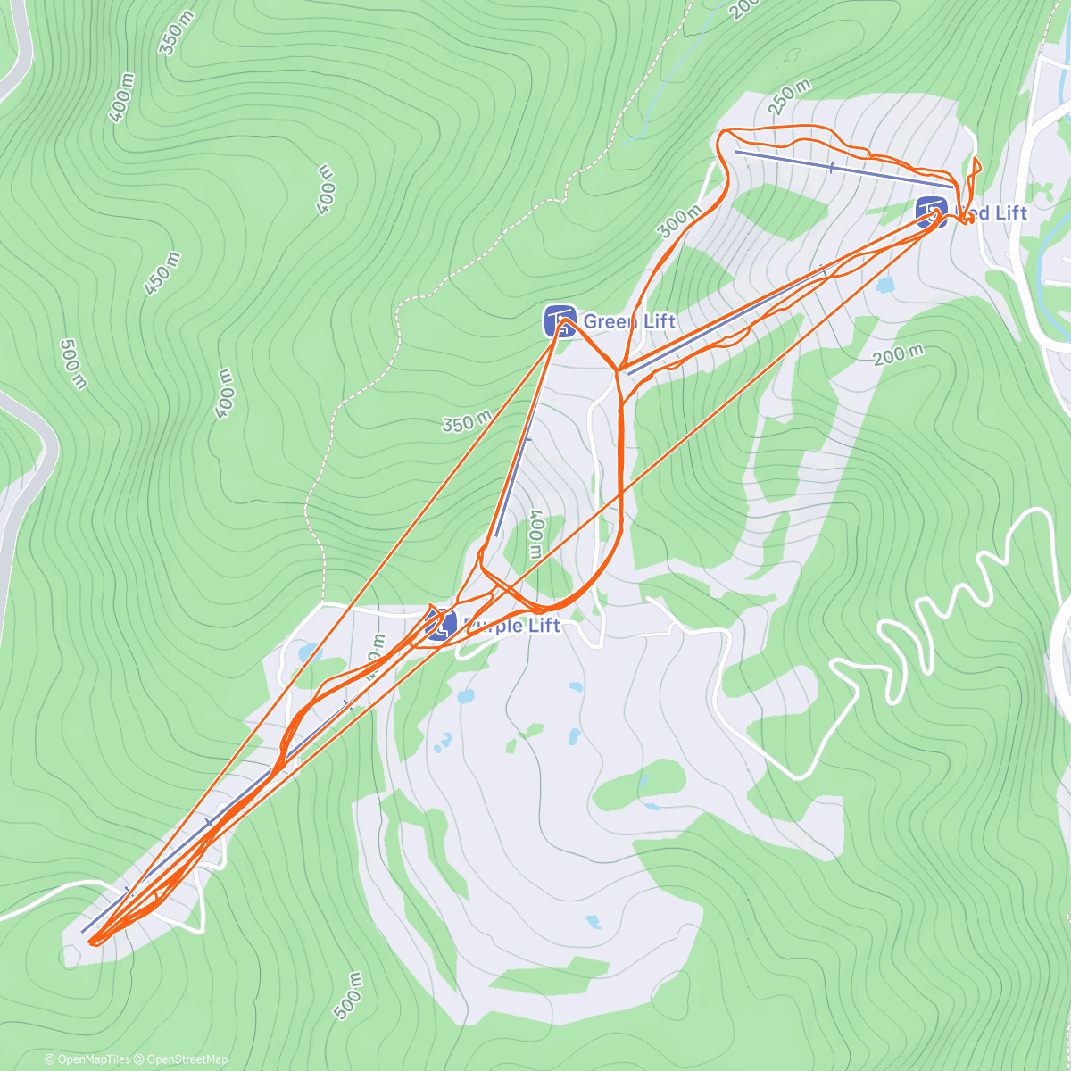 Map of the activity, 朝里川温泉スキー場