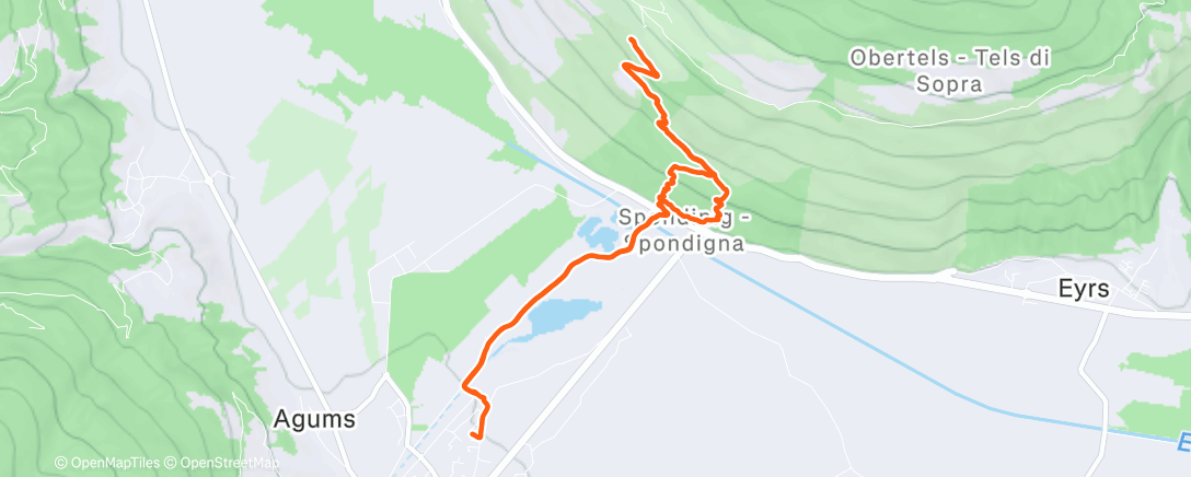 Map of the activity, Lunch Hike