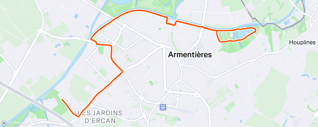 Map of the activity, Afternoon Run 🏃🏻‍♂️‍➡️