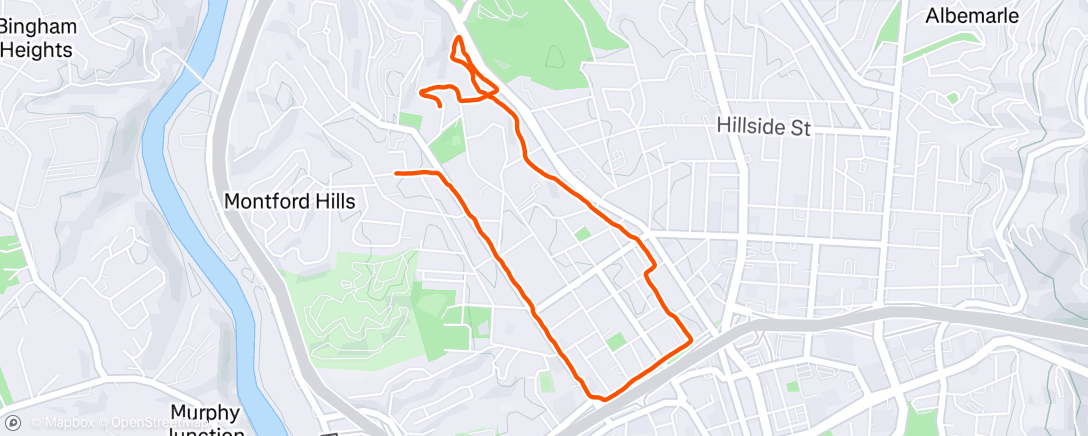 Map of the activity, Afternoon Run