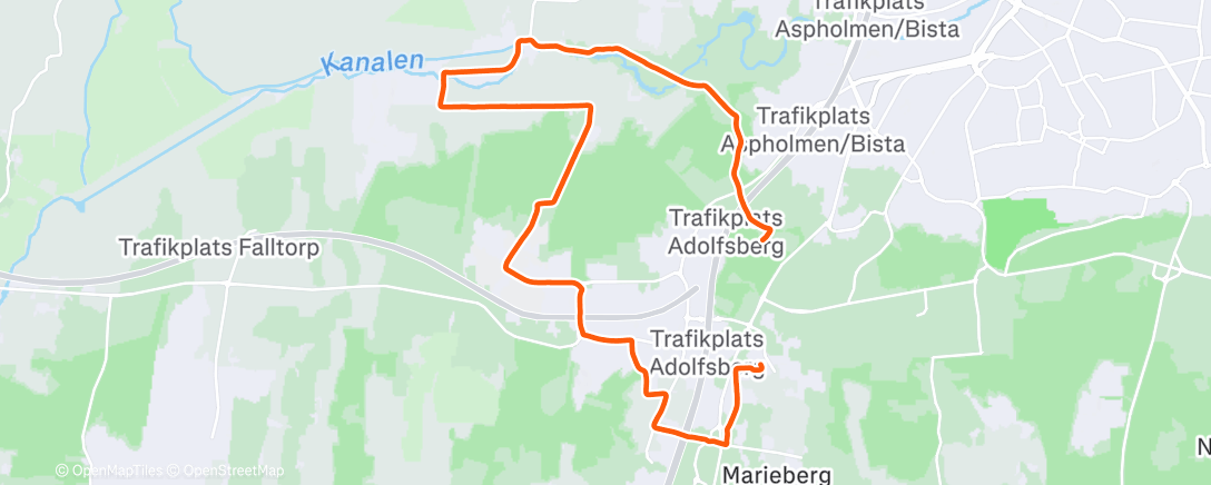 Map of the activity, Krispig jogg