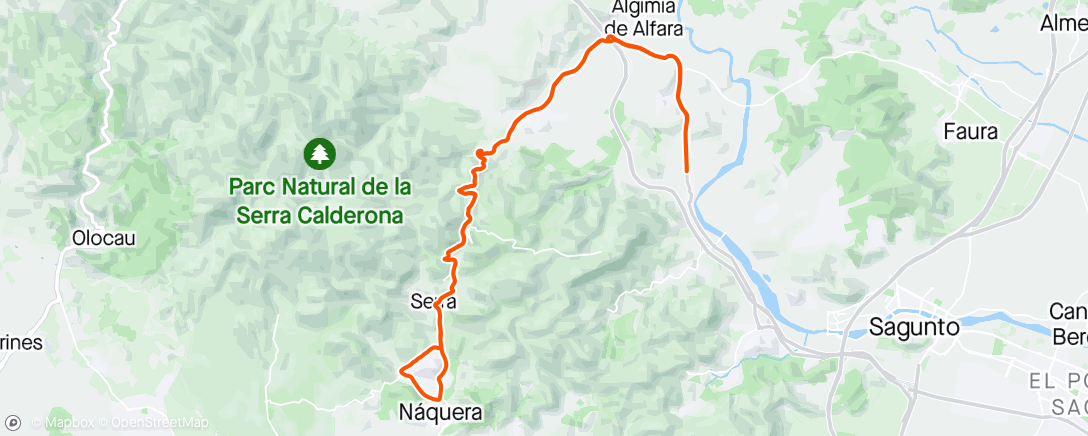 アクティビティ「Flaka. Oronet - Naquera」の地図