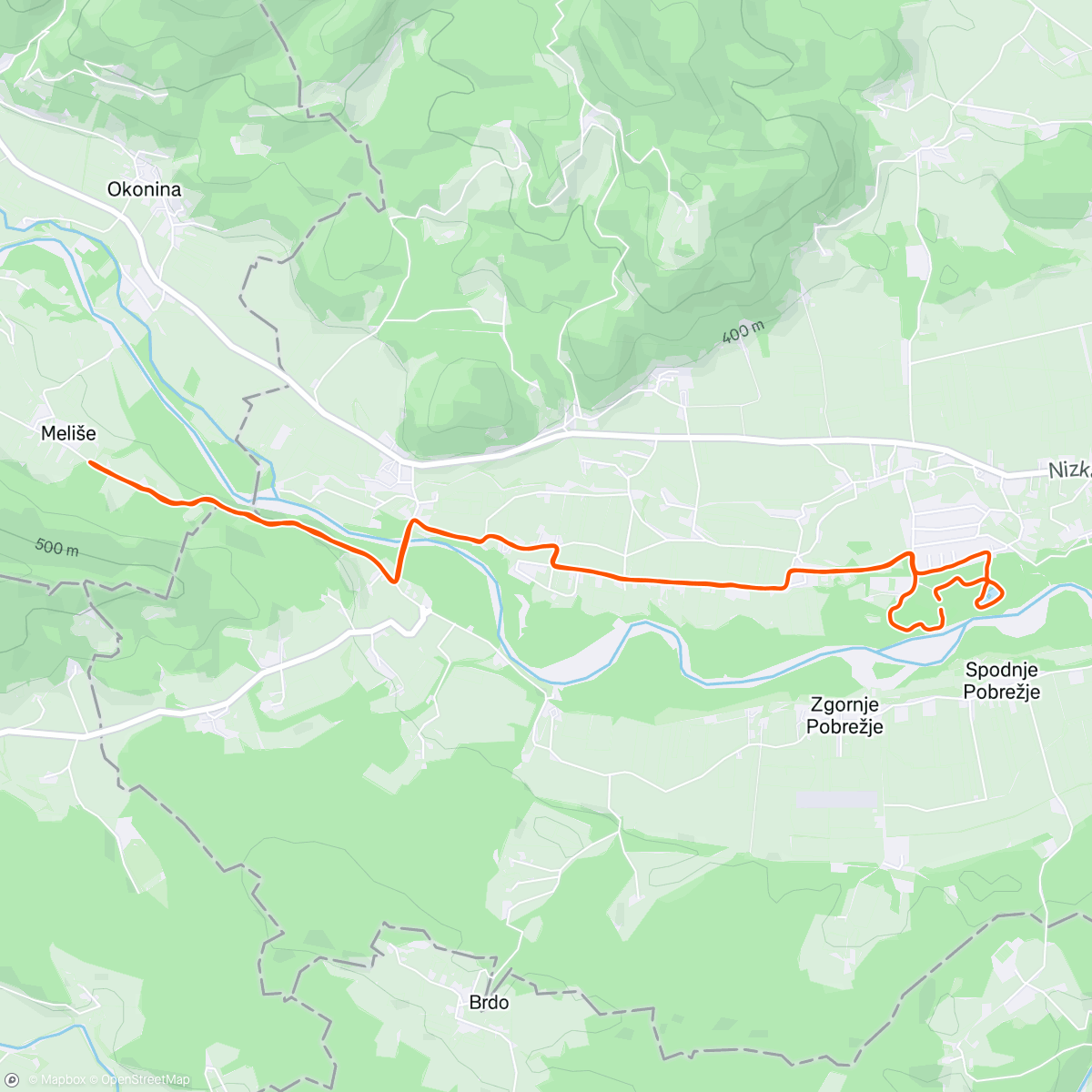 Map of the activity, Menina to Holmec and back