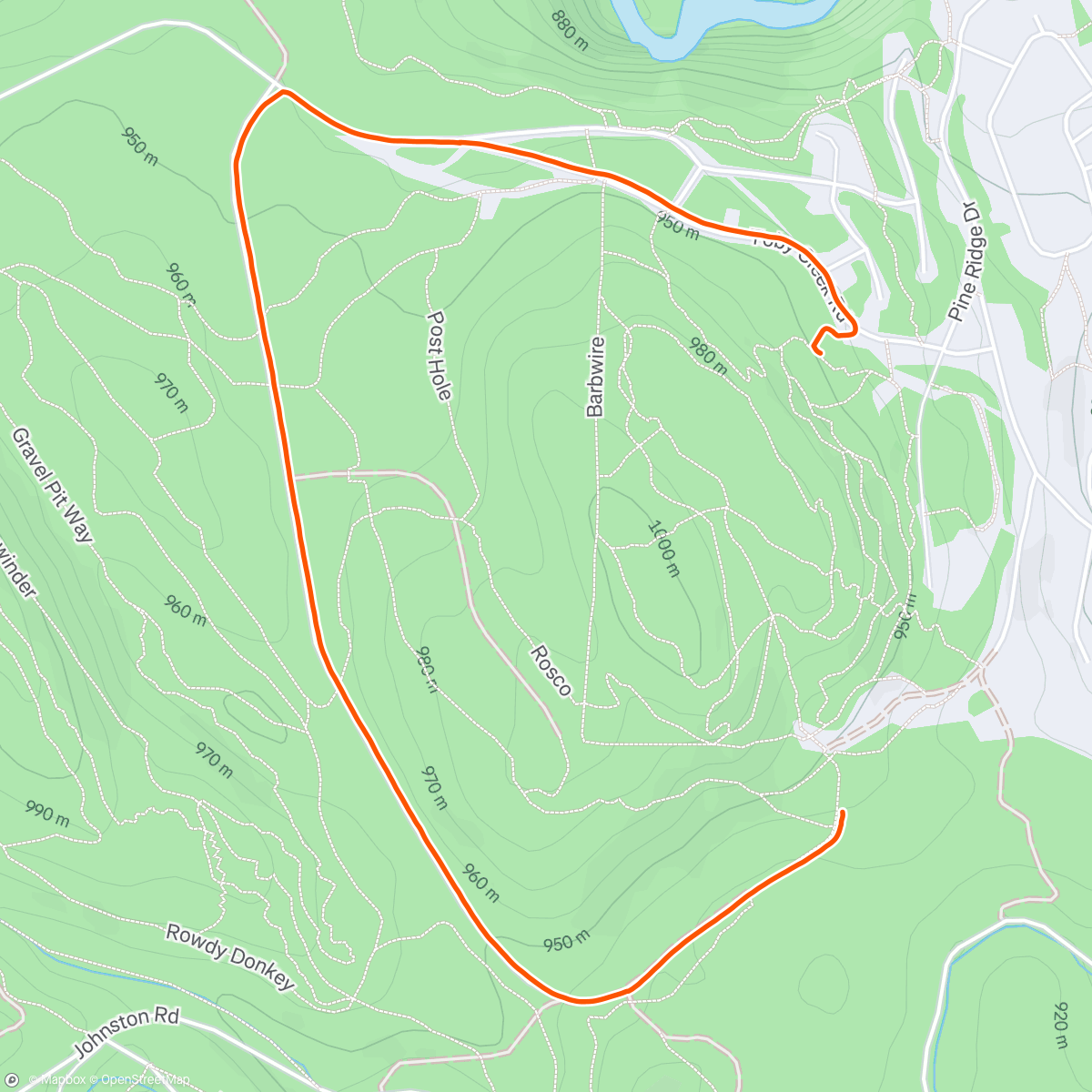 Map of the activity, Lunch Trail Run