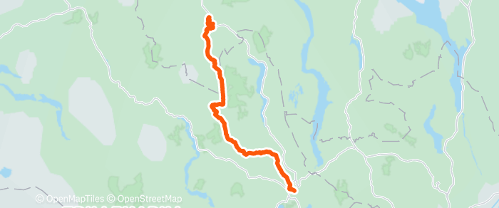 Route map of Ringerike to Sør-Aurdal