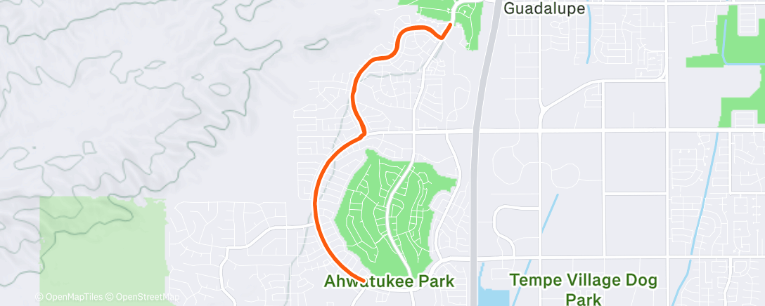 Map of the activity, Afternoon Run