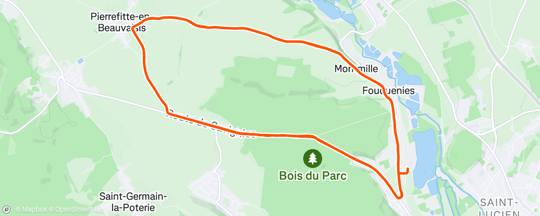 Map of the activity, Sortie vélo le matin
