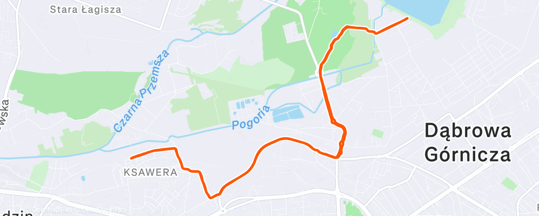 Map of the activity, Afternoon Run