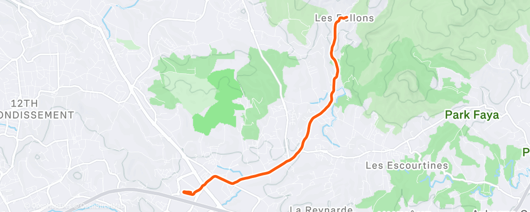 Map of the activity, Run boulot 🌙🌧️