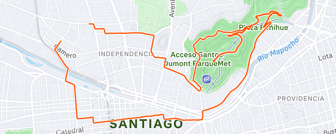 Map of the activity, Vuelta ciclista vespertina