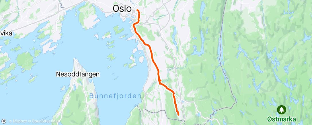 Map of the activity, Kongsveien og stopp i Ljabrubakken