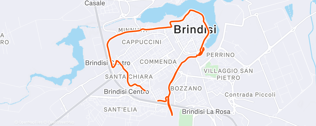 Map of the activity, Afternoon Run