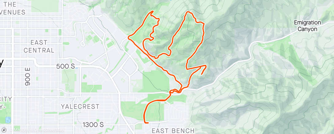 Map of the activity, First wasatch 20k week