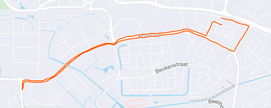 Map of the activity, Middagloop