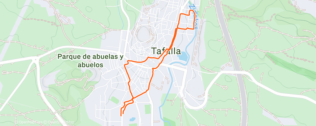 Map of the activity, Carrera al anochecer