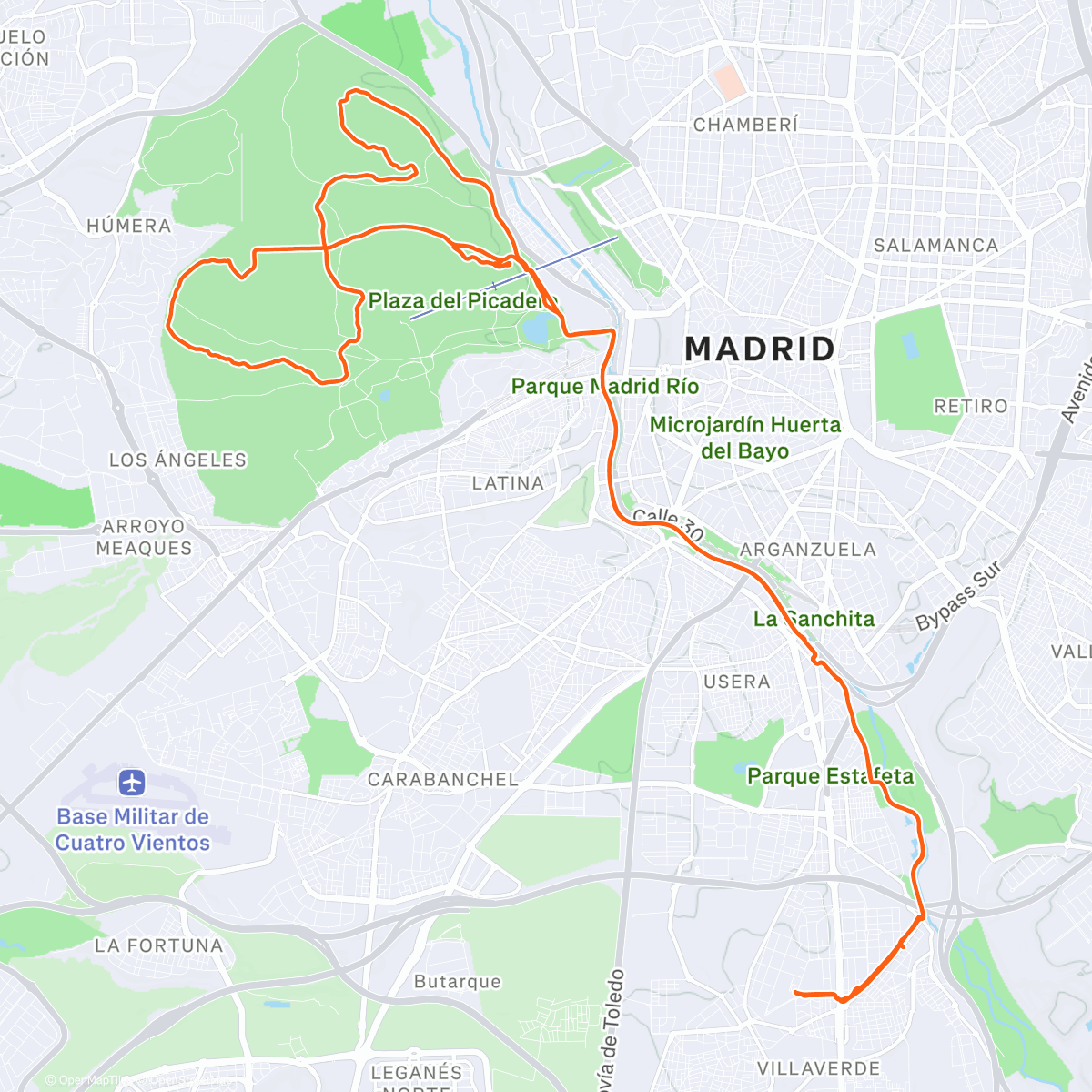 Карта физической активности (Despidiendo 2025 en Madriz.)